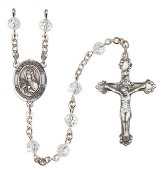 Sterling Silver 6mm Santa Teresita  Engraved Catholic Rosaries