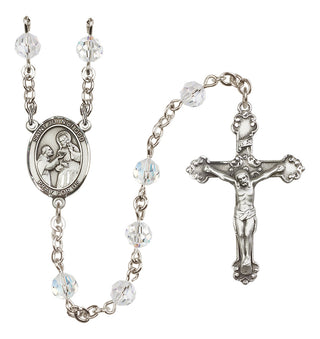 Sterling Silver 6mm Austrian Crystal Saint John of God Rosary in Crystal