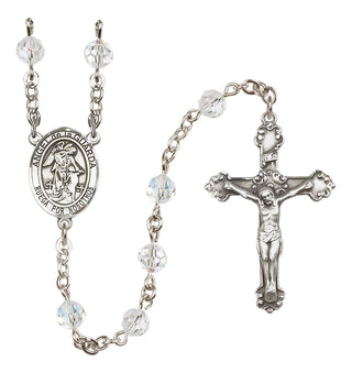 Sterling Silver 6mm Austrian Crystal Angel de la Guardia Rosary in Crystal