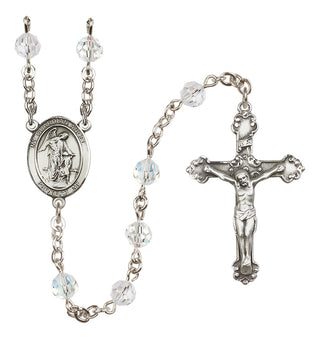 Sterling Silver 6mm Guardian Angel w/Child  Engraved Catholic Rosaries
