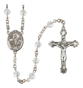 Sterling Silver 6mm Austrian Crystal Lord Is My Shepherd Rosary in Crystal