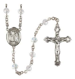Sterling Silver 6mm Saint Valentine of Rome  Engraved Catholic Rosaries