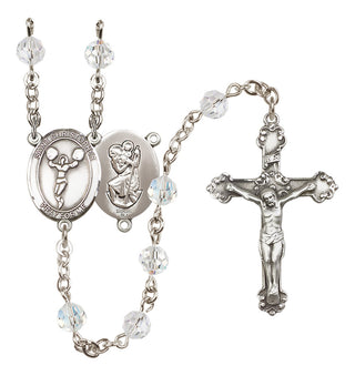 Sterling Silver 6mm Saint Christopher/Cheerleading  Engraved Catholic Rosaries
