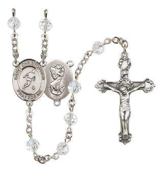 Sterling Silver 6mm Saint Christopher/Soccer  Engraved Catholic Rosaries