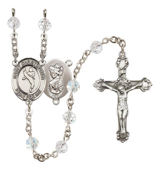 Sterling Silver 6mm Saint Christopher/Martial Arts Rosary