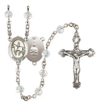Sterling Silver 6mm Saint Kateri/Equestrian Rosary