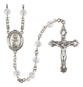 Sterling Silver 6mm Saint Anastasia  Engraved Catholic Rosaries