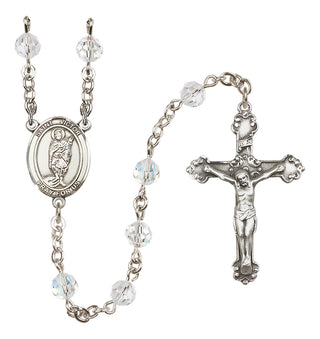 Sterling Silver 6mm Austrian Crystal Saint Victor of Marseilles Rosary in Crystal