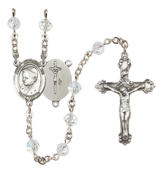 Sterling Silver 6mm Austrian Crystal Pope Emeritace Benedict XVI Rosary in Crystal