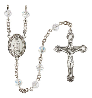 Sterling Silver 6mm Austrian Crystal Saint Bartholomew the Apostle Rosary in Crystal