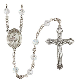 Sterling Silver 6mm Austrian Crystal Saint Remigius of Reims Rosary in Crystal
