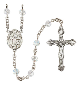 Sterling Silver 6mm Saint Isidore the Farmer  Engraved Catholic Rosaries