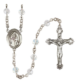 Sterling Silver 6mm Austrian Crystal Blessed Caroline Gerhardinger Rosary in Crystal