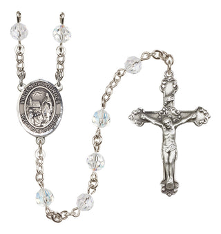 Sterling Silver 6mm Virgen de Lourdes  Engraved Catholic Rosaries