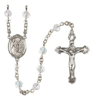 Sterling Silver 6mm Saint Fiacre  Engraved Catholic Rosaries