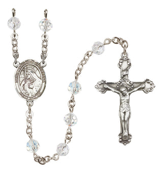 Sterling Silver 6mm Austrian Crystal Saint Margaret of Cortona Rosary in Crystal
