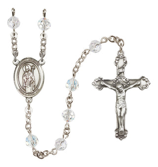 Sterling Silver 6mm Austrian Crystal Saint Ronan Rosary in Crystal