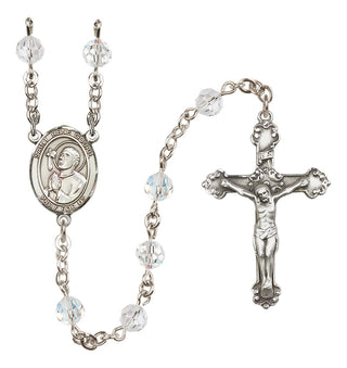 Sterling Silver 6mm Austrian Crystal Saint Rene Goupil Rosary in Crystal