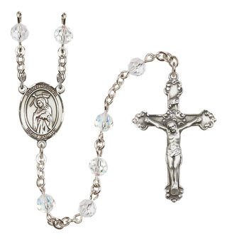 Sterling Silver 6mm Austrian Crystal Saint Regina Rosary in Crystal