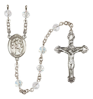 Sterling Silver 6mm Austrian Crystal Saint Felicity Rosary in Crystal