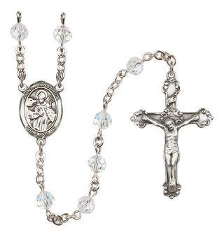 Sterling Silver 6mm Austrian Crystal Saint Januarius Rosary in Crystal