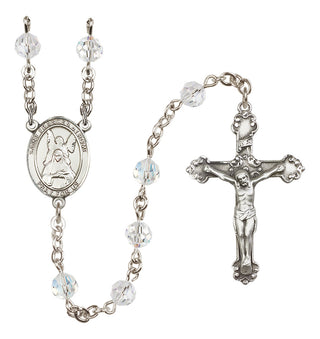Sterling Silver 6mm Austrian Crystal Saint Frances of Rome Rosary in Crystal