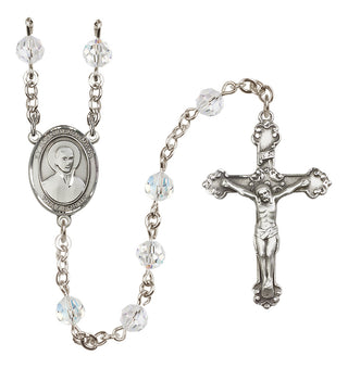 Sterling Silver 6mm Austrian Crystal Saint John Berchmans Rosary in Crystal