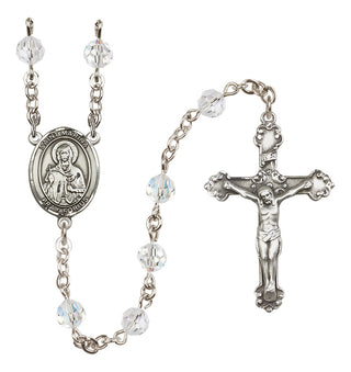 Sterling Silver 6mm Austrian Crystal Saint Marina Rosary in Crystal