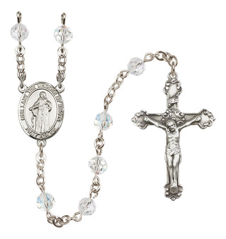 Sterling Silver 6mm Austrian Crystal Our Lady the Undoer of Knots Rosary in Crystal