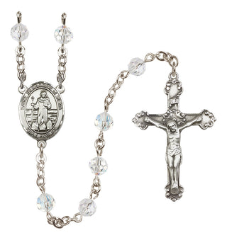 Sterling Silver 6mm Saint Bernadine of Sienna  Engraved Catholic Rosaries