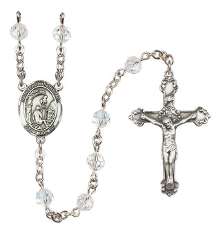 Sterling Silver 6mm Austrian Crystal Saint Paul the Hermit Rosary in Crystal