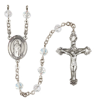 Sterling Silver 6mm Austrian Crystal Saint Seraphina Rosary in Crystal