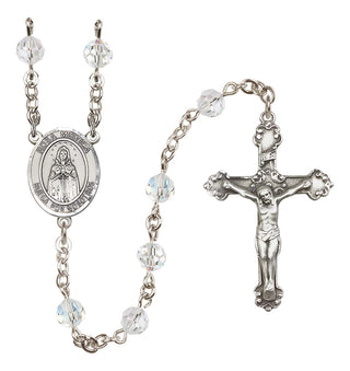 Sterling Silver 6mm Our Lady Rosa Mystica  Engraved Catholic Rosaries