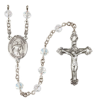 Sterling Silver 6mm Austrian Crystal Saint Theodore Stratelates Rosary in Crystal