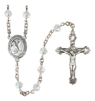 Sterling Silver 6mm Austrian Crystal Saint Mary Magdalene of Canossa Rosary in Crystal