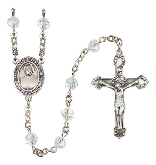 Sterling Silver 6mm Austrian Crystal Blessed Emilie Tavernier Gamelin Rosary in Crystal