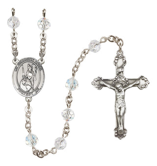 Sterling Silver 6mm Guardian Angel of the World  Engraved Catholic Rosaries