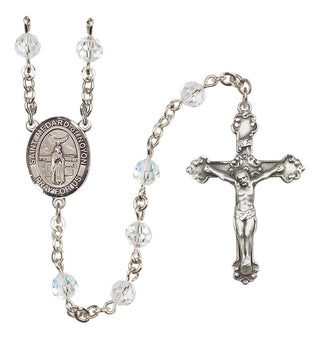 Sterling Silver 6mm Austrian Crystal Saint Medard of Noyon Rosary in Crystal