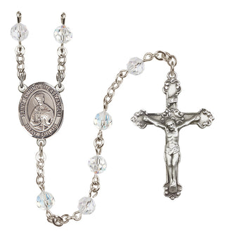 Sterling Silver 6mm Austrian Crystal Saint Edmund of East Anglia Rosary in Crystal