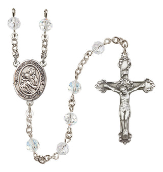 Sterling Silver 6mm Austrian Crystal Our Lady of the Precious Blood Rosary in Crystal