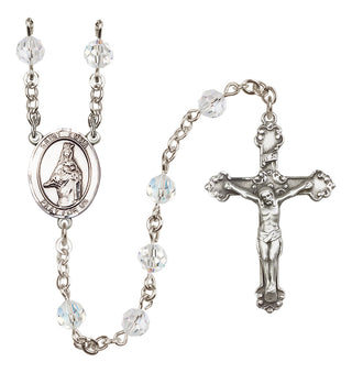 Sterling Silver 6mm Saint Emma Uffing  Engraved Catholic Rosaries