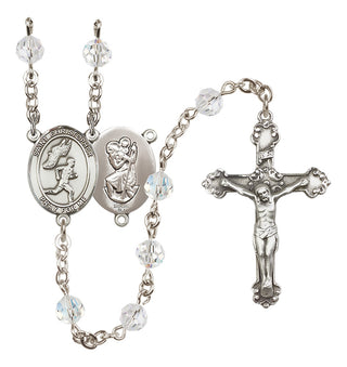 Sterling Silver 6mm Saint Christopher/Track&Field-Men Rosary
