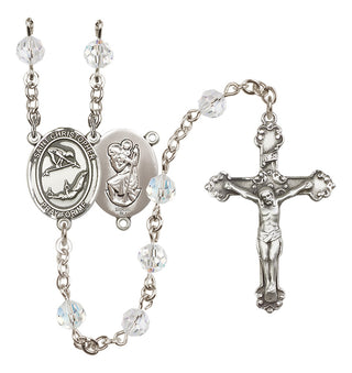 Sterling Silver 6mm Saint Christopher/Gymnastics Rosary