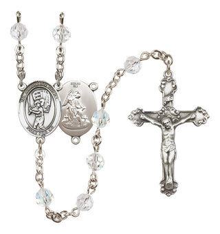 Sterling Silver 6mm Guardian Angel/Baseball Rosary