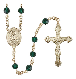 14kt Gold Filled 6mm Saint Camillus of Lellis  Engraved Catholic Rosaries