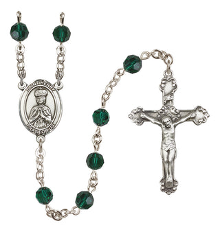 Sterling Silver 6mm Austrian Crystal Saint Henry II Rosary in Emerald