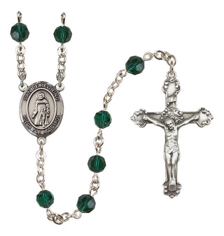 Sterling Silver 6mm Austrian Crystal San Peregrino Rosary in Emerald