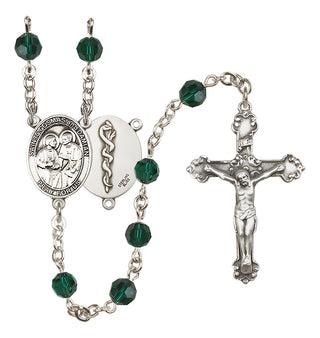 Sterling Silver 6mm Saints Cosmas & Damian / Doctors Rosary