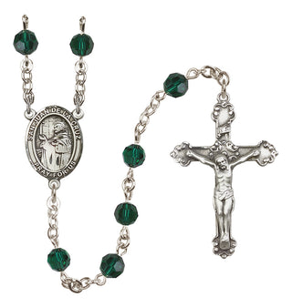 Sterling Silver 6mm Austrian Crystal San Juan de la Cruz Rosary in Emerald