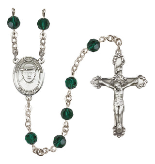 Sterling Silver 6mm Saint Damien of Molokai  Engraved Catholic Rosaries